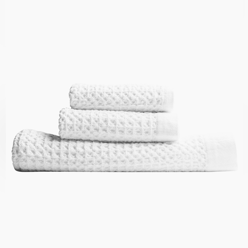 NWT Ravel Nutrl Home Waffle Weave Bath Towel Set in White - Picture 1 of 9